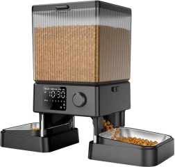 Distributeur automatique de nourriture double Oneisall pour animaux, sans Wi‑Fi