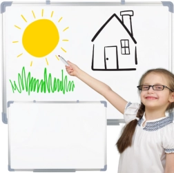 Tableau blanc magnétique effaçable à sec mural 45 × 60 cm blanc