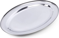 Plateau ovale en acier 44 × 29 cm