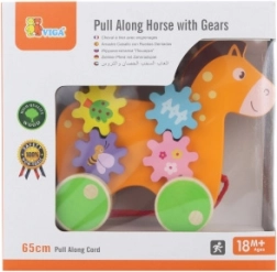 Cheval à tirer en bois avec engrenages