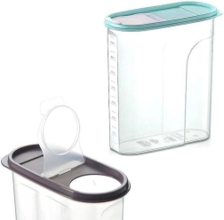 récipient en plastique pour aliments secs avec doseur et gobelet doseur 4 l