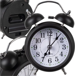 Réveil rétro en métal avec rétroéclairage LED et fonctionnement silencieux