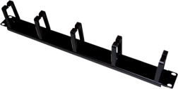 Organiseur de câbles 1U 19" avec 5 crochets, noir