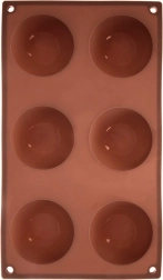 Moule en silicone pour petits gâteaux et pralines – demi-sphères 28 × 16,5 × 3 cm, marron