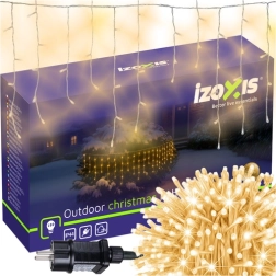 Guirlande LED stalactites de Noël 100 LED, blanc chaud 6 m IP44 IZOXIS avec effet flash