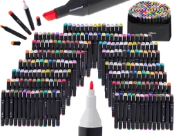 Marqueurs alcool double pointe en étui, 168 couleurs