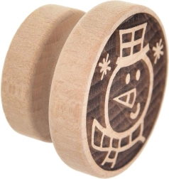 Tampon en bois pour biscuits bonhomme de neige 5,5 cm