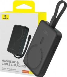 Batterie externe magnétique Baseus 10000 mAh avec MagSafe et charge rapide 20 W (noir)