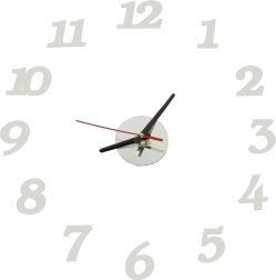 Horloge murale autocollante DIY argentée 12 heures