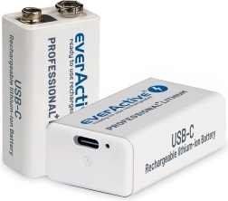 Batterie rechargeable EverActive 9V 550 mAh USB‑C