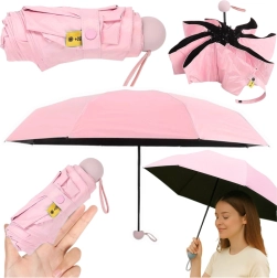 Parapluie de poche pliant avec protection UV UPF 50+, rose, 90 cm