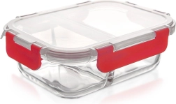 Boîte alimentaire en verre compartimentée avec couvercle et joint 950 ml