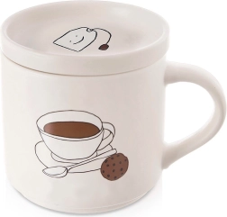 Mug en porcelaine avec couvercle 420 ml