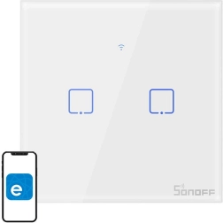 Interrupteur tactile intelligent Wi‑Fi SONOFF, 2 canaux