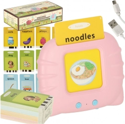 Lecteur de cartes électronique pour l’apprentissage de l’anglais, 112 cartes sonores, rose