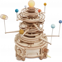 Modèle mécanique en bois du système solaire ROKR Orrery – puzzle 3D