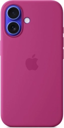Coque en silicone avec MagSafe pour iPhone 16 - rose vif