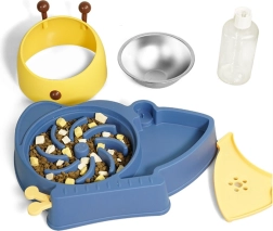 Gamelle avec distributeur d’eau automatique pour chien et chat 2 en 1 - bleu