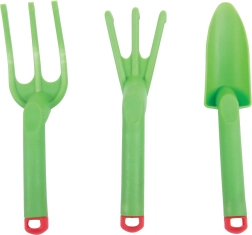 Ensemble d'outils de jardin en plastique vert