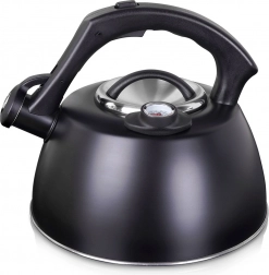 Bouilloire en acier avec sifflet et thermomètre 3 l – noire