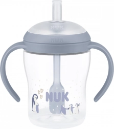 Biberon d’apprentissage NUK Perfect Match avec paille en silicone 150 ml, pingouin