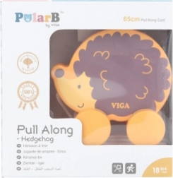 Jouet à tirer en bois en forme de hérisson