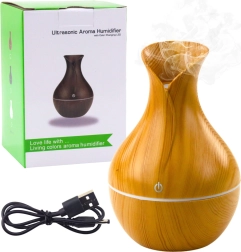 Diffuseur d’arômes et humidificateur d’air ultrasonique imitation bois 130 ml