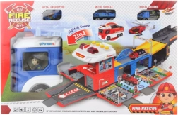 Voiture de police avec garage pliable et effets lumineux