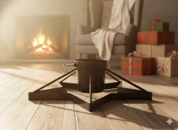 Pied métallique pour sapin de Noël Étoile 3,5–12 cm
