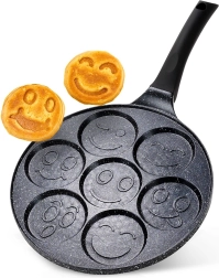 Poêle en granit pour œufs avec 7 moules BLACK LINE 26 cm