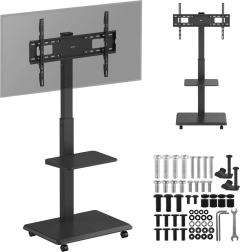 Support TV mobile ERGO OFFICE ER-304B sur roulettes