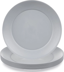 Assiettes à dessert en plastique SANDY 20,5 cm, grises, 6 pcs