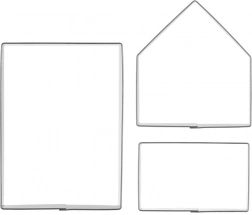 Set d’emporte-pièces en acier inoxydable pour maison en pain d’épices 3D, 3 pcs