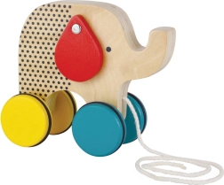 Petit Collage éléphant à tirer en bois