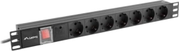 PDU multiprise 19" pour rack 1U 10A 7x SCHUKO 2 m noir C14