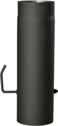 Tube de fumée avec registre 150 mm, longueur 500 mm, noir