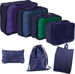 Organisateurs de voyage pour valise – set de 7 pièces, sacs imperméables et sac à chaussures – Grenat