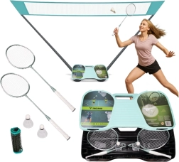 Ensemble de badminton pliable Trizand avec étui de transport et filet 4-en-1