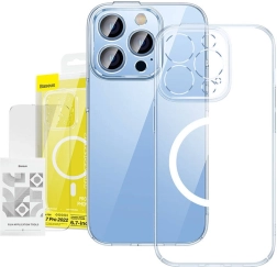 Baseus Crystal étui magnétique transparent et verre trempé pour iPhone 14 Pro Max