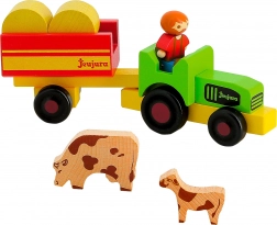 Figurines en bois Jeujura fermier avec tracteur