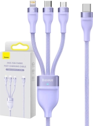Câble de charge multifonction Baseus avec connecteurs USB-C, Micro USB et Lightning, 100W, 1,5 m