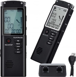 Dictaphone Lecteur MP3 avec mémoire 8 Go et microphone sensible