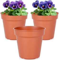 Pots de jardin ronds en plastique 13 cm, lot de 3 pièces