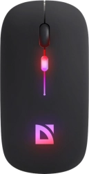 Souris sans fil DEFENDER Touch, clics silencieux, RGB, BT + 2,4 GHz, rechargeable, 800/1200/1600 DPI, noire
