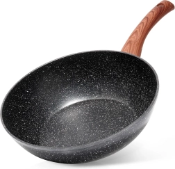 Wok en granit VILDE Black&Wood 28 cm