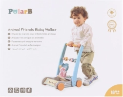 Déambulateur en bois pour tout-petits avec animaux