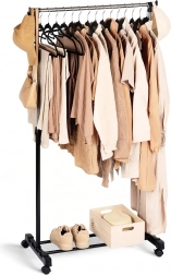 Portant à vêtements en métal sur roulettes 140 cm