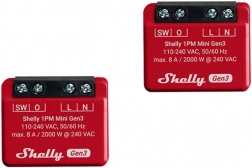 Shelly 1PM Mini Gen3 lot de 2 interrupteurs intelligents Wi‑Fi/Bluetooth