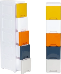 conteneur pour jouets et accessoires de salle de bain avec 5 tiroirs coulissants sur roulettes modernhome