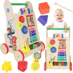 Trotteur en bois avec activités 6-en-1